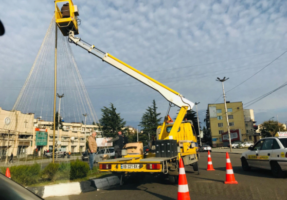 ქუთაისში საახალწლო განათებების მონტაჟი დეკემბრის ბოლოს დასრულდება