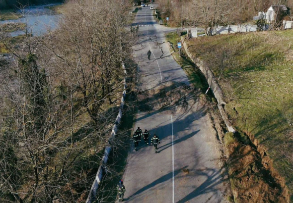 მეწყრის შედეგად ტყიბული–ქუთაისის გზაზე მოძრაობა შეზღუდულია