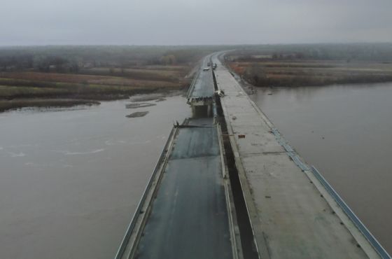 სამტრედია-გრიგოლეთის პირველ მონაკვეთზე მშენებარე ხიდი დაზიანდა