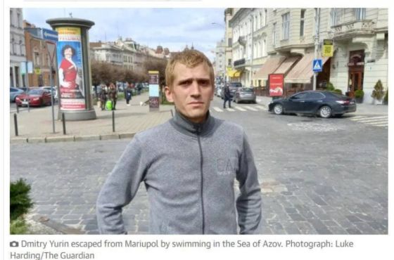 უკრაინელმა კაცმა ალყაშემორტყმული მარიუპოლიდან გაქცევა ზღვის გადაცურვით შეძლო