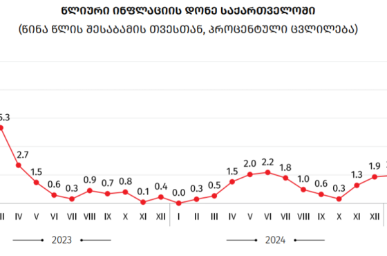 საქართველოში წლიური ინფლაციის დონემ 3.4 პროცენტი შეადგინა  - საქსტატი