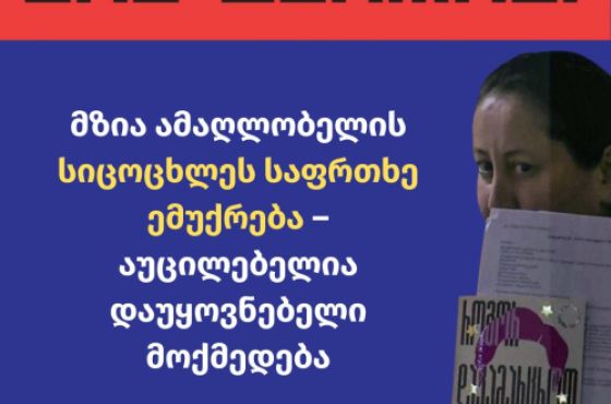 "მზია ამაღლობელის სიცოცხლეს საფრთხე ემუქრება, აუცილებელია დაუყოვნებელი მოქმედება"- საია