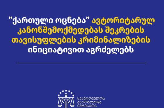 "ოცნება" ავტორიტარულ კანონშემოქმედებას შეკრების თავისუფლების კრიმინალიზების ინიციატივით აგრძელებს"- საია