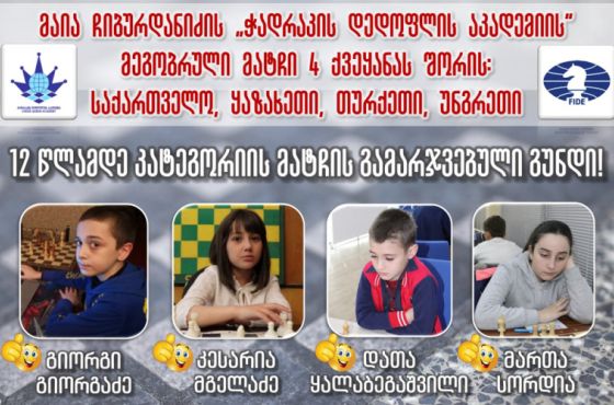 ქუთაისელმა მოჭადრაკეებმა სამ კატეგორიაში გამარჯვება მოიპოვეს