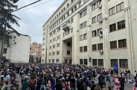 „რუსული კანონით არ ვიცხოვრებთ“ - პლენარული სხდომა აქციის ფონზე მიმდინარეობს