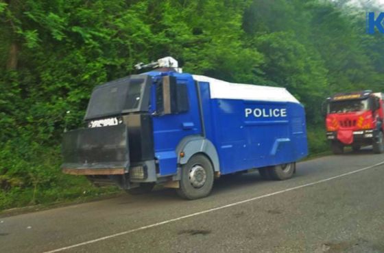 რიონის ხეობაში წყლის ჭავლის მანქანა შეიყვანეს