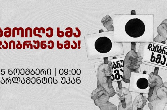 25 ნოემბერს, პარლამენტის შეკრების პარალელურად, საპროტესტო აქცია გაიმართება