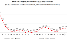 საქართველოში წლიური ინფლაციის დონემ 3.4 პროცენტი შეადგინა  - საქსტატი